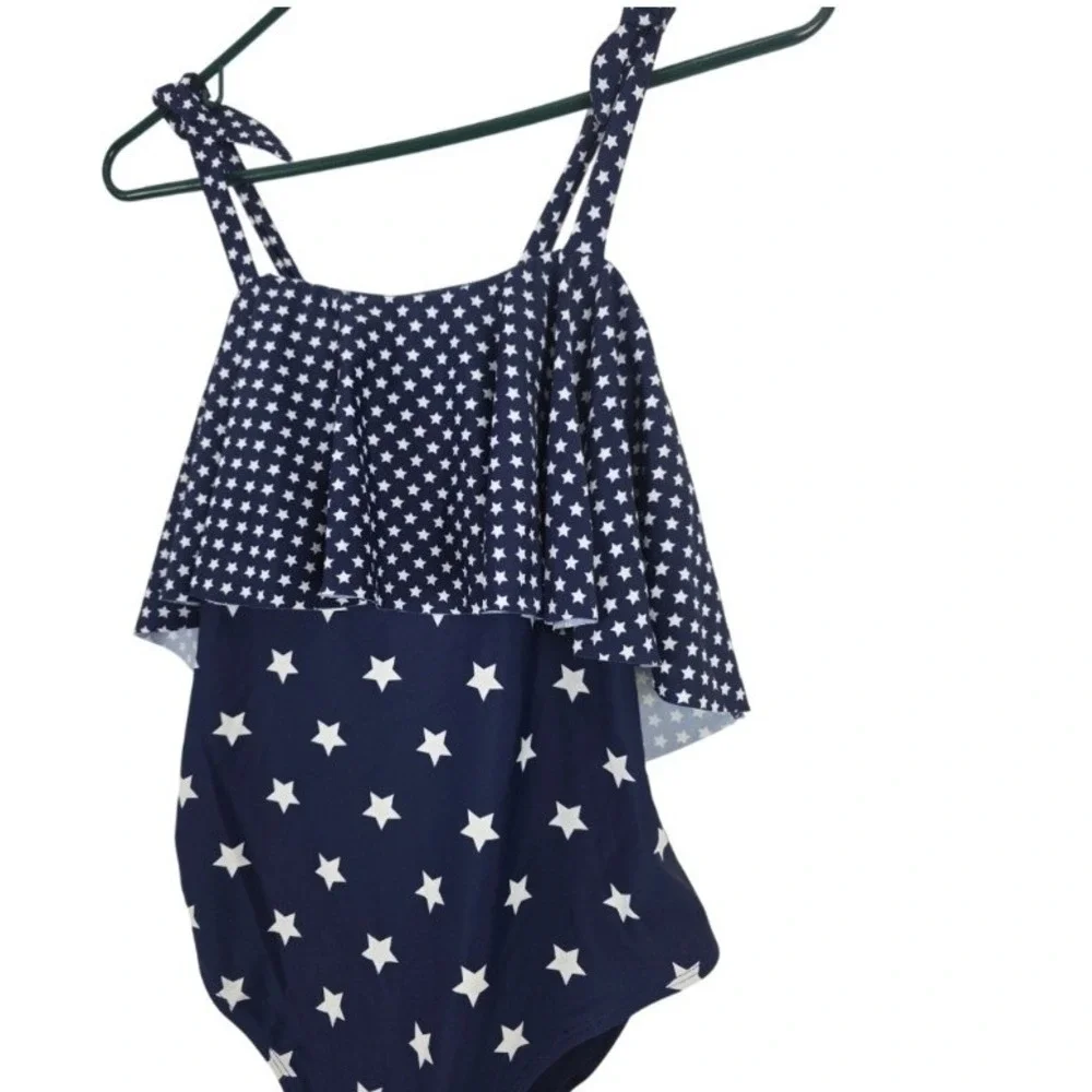 Peyton & Parker One Piece Swimsuit 22.5 Plus Girls 4th‎ July Swim Stars NWT